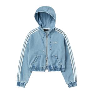 [널디] 우먼스 데님 후디 트랙 탑 PNEF24TR07 W S DENIM HOODIE TRACK TOP