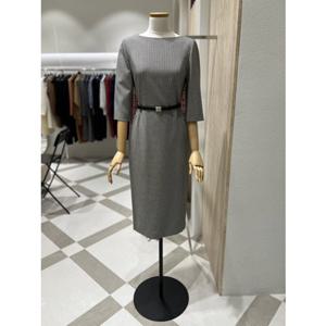 [모조에스핀] J253XSE003 보트넥 벨티드 원피스