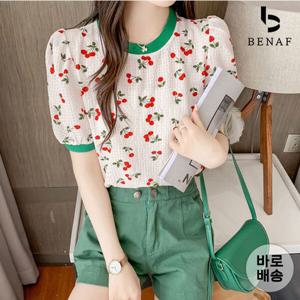 [베나프]앵두 배색 반팔티셔츠_BG2ST007