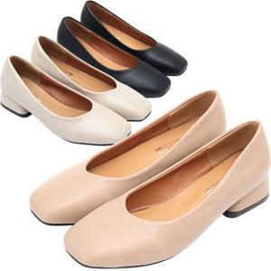 펌프스 3.5cm 낮은굽 여성 가죽 구두 신상 미들힐