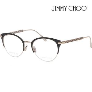 지미추 안경테 JC215 807 명품 반무테 원형 블랙
