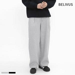 빌리버스 남자 트레이닝 팬츠 BJJ048 원턱 와이드 기모 추리닝