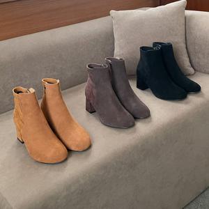 H스타일(S_MN)37638천연가죽스판앵글부츠 겨울 여성 앵글부츠 털부츠 천연가죽 붓츠