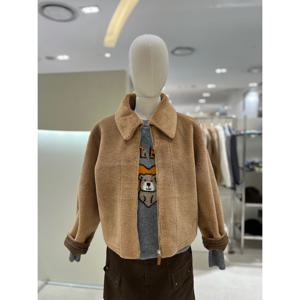 [AB.F.Z] 크롭 양털 집업 카라 재킷 (KSZ1QF01A)