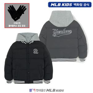 [MLB키즈US] (7ADJB2056-50BKS) [플리스장갑증정] 스트릿 바시티 중경량 덕다운 아동패딩 키즈패딩