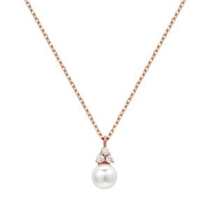 [모아르] 18K 목걸이 체인 레이어드 진주 볼 큐빅