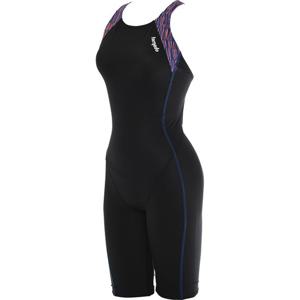여자 실내 수영복 토네이도 반신 강습용 스윔웨어 지그 블랙퍼플