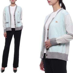 [메종키츠네] 24FW 여성 베이비 폭스 패치 컬러 블록 가디건 (MW00505KT1036 P305 24F)