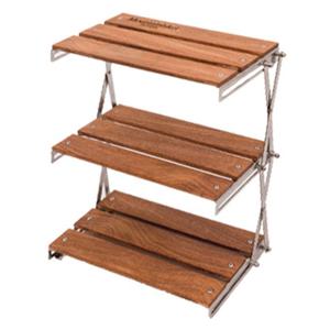 (재고)마운틴하이커 3단 접이식 캠핑 우드 쉘프 원목선반 테이블