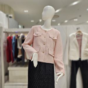 [밸리걸] 라운드 금장버튼 트위드 자켓 129230