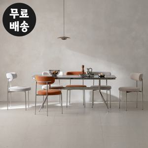 뮤덴 포세린 세라믹 6인용 식탁세트(1800/아트블랙)