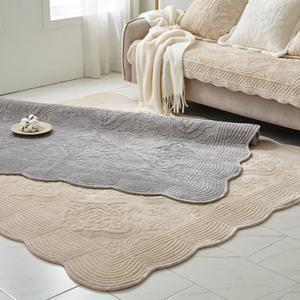 [루나앤슬립] (대형)워싱 장모 극세사 목화솜 자수 퀼팅 카페트 2개