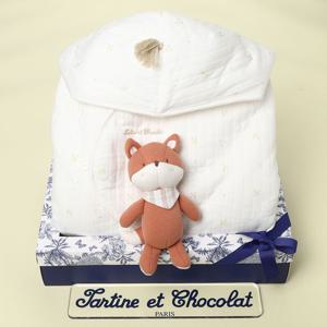 [쇼콜라]엔젤기능성겉싸개+여우딸랑이애착인형세트(신생아출산선물세트)TNKXWP01XW