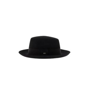 Saint Laurent 로고 디테일 페도라 모자 7563243YO66 1000 TP946528183