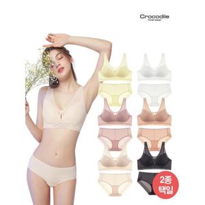 [크로커다일 이너웨어]에어리핏 시스루 감탄브라+팬티 2종 택일