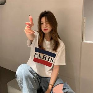 [비틀버드]순면 오버핏 Paris 여성 반팔티 MFNC_040099
