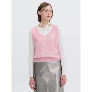 [올리브데올리브]멀티 케이블 조직 니트 베스트(OK4WVA20)