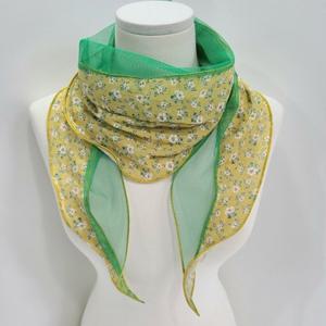 [애슬릿] 여성 봄 가을 잔꽃 패턴 면 쁘띠 스카프