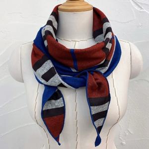 [애슬릿] 국내 생산 체크 기모 삼각 머플러 목도리