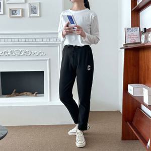 C패치 폴리 트레이닝 배기팬츠 USD-240301 츄리닝바지