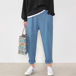 [헤이올리] 면 20수 아웃포켓 밴딩 배기팬츠 PKS076