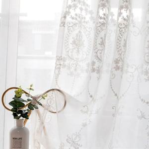 [러빙랩]러빙랩 로라 거실커튼 자수 쉬폰커튼 아일렛형 2개1세트