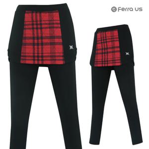 페라어스 여성 퍼블랙 체크 골프 치마레깅스  APMI8093W2