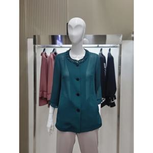 [베아뜨리체]봄 신상 프릴넥 그린 블라우스 재킷 BRUJK1040