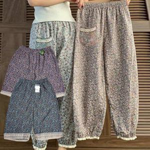제이케이sp 여성 여름 인견 플라워 밴딩 몸빼 레이스 5부 7부 8부 파자마 잠옷바지