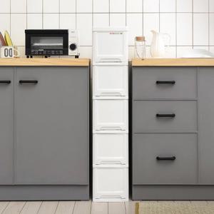 모던 슬림 틈새 서랍장 5단 (바퀴별매) 수납 정리함