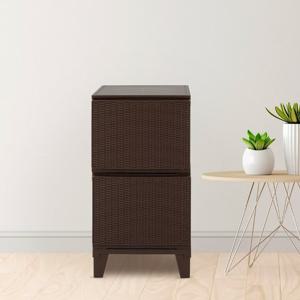 가든 라탄 서랍장 슬림형 2단 플라스틱 수납장