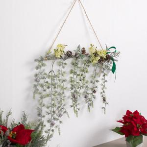 크리스마스 가랜드 벽장식 LED 씨드 솔방울 45cm 소품 벽걸이 데코 행사 촬영