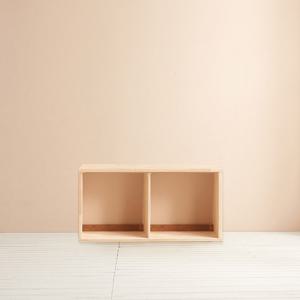 [착불배송 상세확인] H6350 1단 2칸 고무나무 낮은책장 1color