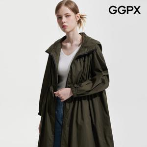 GGPX  루즈핏 가을 빅 후드 롱 야상 점퍼 (GP9JP006F)