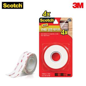 3M 스카치 초 강력 VHB 양면 테이프 5115 (18mmx1.5m) 3M 스카치 초강력 다용도 VHB 양면 양면테이프 리필 사무용품 5115