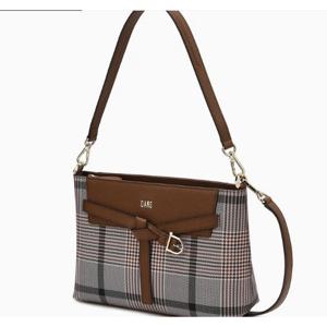 [닥스] 브라운 빅 모던 체크 벨트장식 숄더 겸 크로스백 DCBA5E675W2