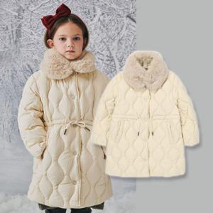 빈2 BZ64JP01LB1 여아 라이트 베이지 롱 패딩 아동 겨울 덕 더운 점퍼 초등 2025년