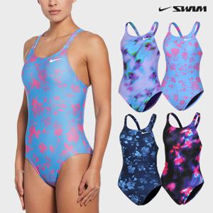 나이키 스윔 하이드라스트롱 멀티 프린트 패스트백 원피스 여성 탄탄이 실내 수영복 하이컷 NESSF014 4종 택일