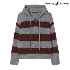 [나인식스뉴욕]후드 반집업 단가라 긴팔 니트 (NP4KT005L0)