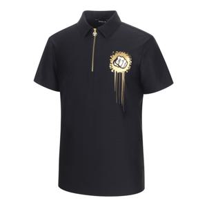 [볼빅어패럴] 남성 마블 헐크 골프 카라 지퍼 반팔 티셔츠 VMTSM481_BK