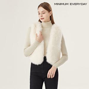 [미니멈][미니멈 에브리데이]퍼 오픈 크롭 페미닌 여성 베스트 (EA4VW002D)