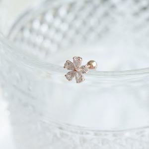 오팔하우스 14k 국화꽃 큐빅 피어싱 OPPKE6433