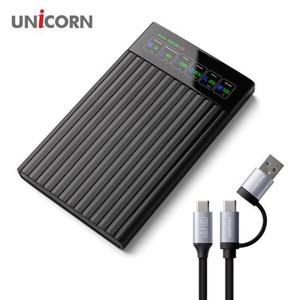 유니콘 스마트LCD 2.5인치 HDD SSD 외장하드케이스 USB3.2Gen1 A+C타입젠더 슬라이딩결합 HSD-L20