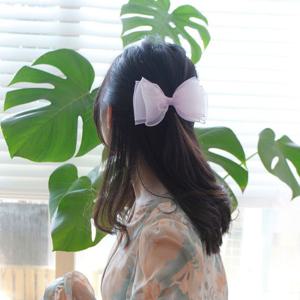 봄봄 러블리 쉬폰 오간자 리본 머리핀 중형 12COLO