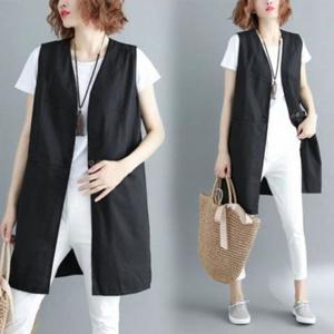 마조끼 세련된 롱조끼 Vest 노카라 베스트 F70430