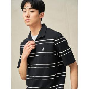 [빈폴멘] 레이어드 반집업 반소매 티셔츠  블랙 (BC5342C155)