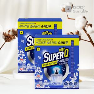 슈퍼딥큐 코튼브리즈 40매+40매 건조기시트 섬유유연제 개별포장 고농축 건조기 드라이시트