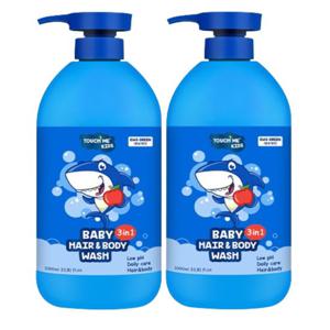 터치미 베이비 올인원 헤어&바디 워시 1000ml 2개 키즈 샴푸 유아용 저자극