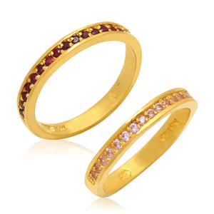 여자 순금 반지 3.75g [큐빅 가드링]