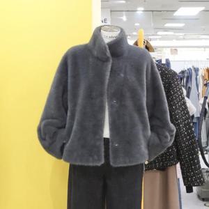 르피타 DP01 하이넥 인조 밍크 퍼 자켓 L244UJKC01